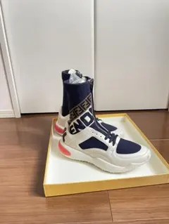 【正規品】FENDI × FILA ソックススニーカー 7 25cm 白×紺 箱