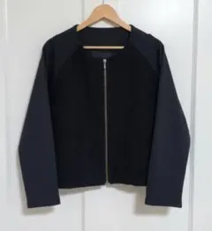 ❤裏シャギー&ポケット付き❤ラグランスリーブノーカラージャケット【dopタンバリ