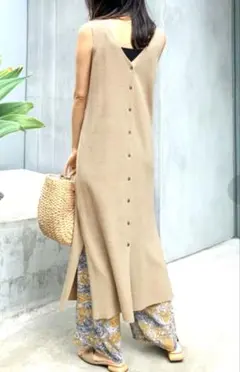 Lian 3wayニットワンピース　ジレ　ロングベスト