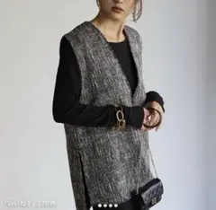 bonjour sagan vネックツイードベスト