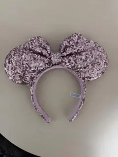 ディズニー　ミニーちゃん　カチューシャ　スパンコール　ピンク
