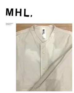 MHL. バンドカラー 長袖シャツ 生成り白
