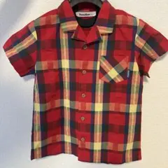 familiar 半袖シャツ 120サイズ 赤・チェック