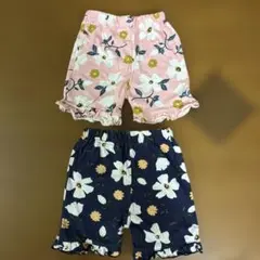 バースデイ 半ズボン80 花柄2枚セット