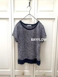 【美品】BAYFLOW ベイフロー　シフォン切替総柄ツイード半袖ブラウスのサムネイル
