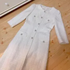 ホワイト ツイード ワンピース