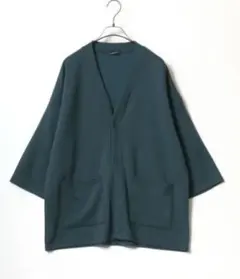 【新品未使用】接触冷感 ダークグリーン カーディガン五分袖 M