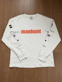 【希少】A BATHING APE MANHUNT ロンT XL 白　エイプのサムネイル
