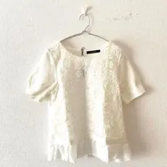 ✨未使用✨タグ付☆【ページボーイ】カットソー 裾レース バックファスナー Fのサムネイル