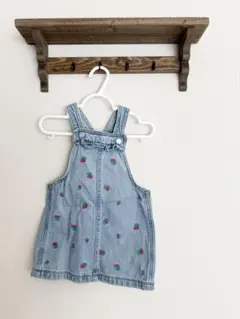 gap いちご刺繍デニムサロペット