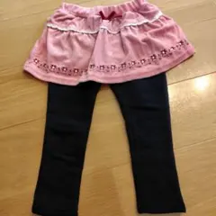 100 フリル付き スカート レギンス スカッツ 裏起毛