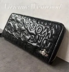 希少 ヴィヴィアンウエストウッド 長財布 パイソンレザー オーブ型押し ブラック