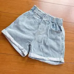 shein シーイン 女児 ダメージ加工 デニム ショートパンツ 9Y