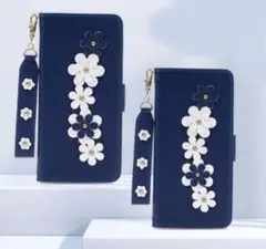 iPhone14plus ディジー 手帳型 ケース カード収納 カバー ネイビー