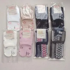 レディースソックス　婦人靴下　足袋ソックス　タビ靴下　8足セット　星柄