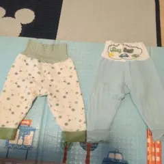 ベビーパジャマ ドット柄 水色 80cm ボトムスまとめ売り