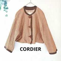 【CORDIER】コルディア ノーカラージャケット 　ベージュ系のサムネイル