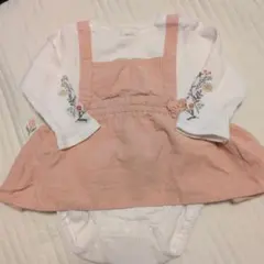 サロペット風長袖ロンパース 80