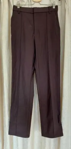 MKCHEL KLEIN ダークブラウン スラックス サイドスリット付き