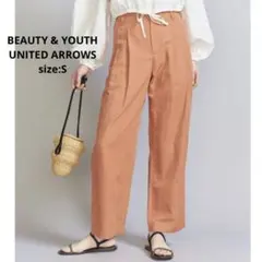 BEAUTY&YOUTH ツータックバックゴム テーパードパンツ ウォッシャブル