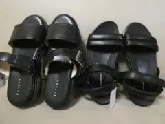 未使用２足【Ｌ】レディース サンダル ブラック