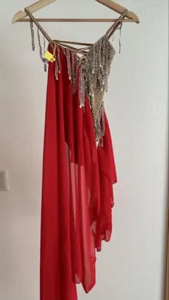 新品未使用フラダンス用セロファンスカートスパンコールトップスパンツ