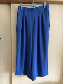 ワイドパンツ ブルー LLサイズ ウエストゴム