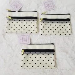 ☆ドット柄ポーチ　まとめ売り☆水玉　モノトーン　ホワイト　ブラック