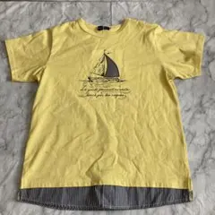 【A3908】BeBe/キッズ/140㎝/半袖/Tシャツ/イエロー/新品タグ付き