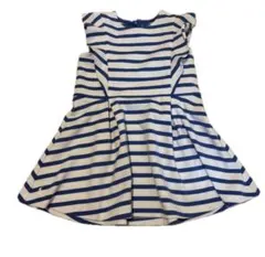 美品　ラルフローレン　ボーダー　ネイビー　ホワイト　フリル　ワンピース　90