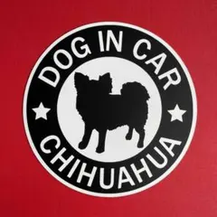 犬(ロングコート チワワ_BK)マグネット ステッカー 防水 車用【匿名配送】のサムネイル