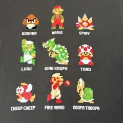 スーパーマリオブラザーズドット絵Tシャツ　SUPER MARIO BROS