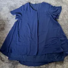 ネイビー Vネック 半袖シャツ