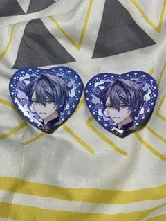 小柳ロウ　ハート型缶バッジ2個セット