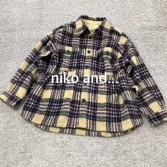 【niko and...】シャギーチェック CPO ジャケット ピンク×ベージュ