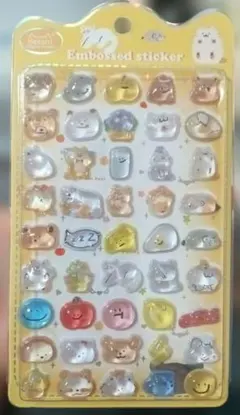 【nekoni公式】embossed sticker クマとスマイル 硬いシール