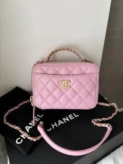 CHANEL新品未使用マトラッセ スモール チェーンバニティ ピンク/ キャビア