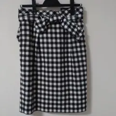 【美品】【リバーシブル】ギンガムチェック＆ベージュスカート