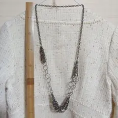 リングデザイン メタルネックレス 約60cm