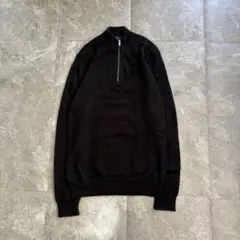 トップス　ニット　ハーフジップ　カシミヤ 長袖　ブラック　XS