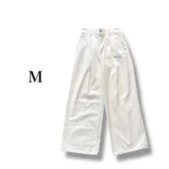 ライトデニムワイドパンツ 【M】 シンプル ハイライズ ゆったり カジュアル