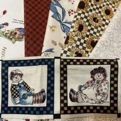 USAコットン　ベス&ビリ　ビンテージ　パッチワーク　カントリー　レアセット