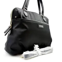 private label　トートバック　2WAY　ナイロン　レザー　A4収納可のサムネイル