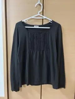 サマンサモスモス　 レース装飾 長袖カットソー　ブラウン