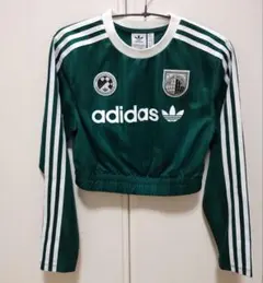 adidas クロップドジャージ 160/84A Sサイズ　美品✨　グリーン