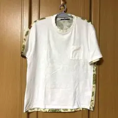 チャオパニック　メンズ　ハイビスカス柄 切り替え Tシャツ Lサイズのサムネイル