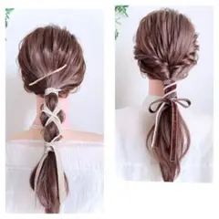 パール ベロアリボン ポニーフック