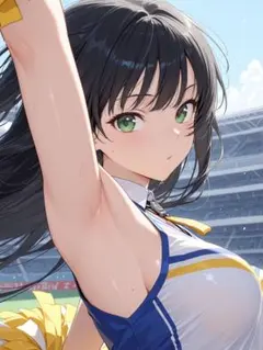 高画質 美少女 アート ポスター A4 脇 同人 イラスト 美女 チアガール