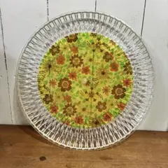 未使用　昭和レトロ　レトロポップ ワールド印 プラスチックトレイ トレー　花柄