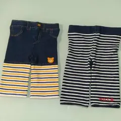 ミキハウス☆ホットビスケッツ☆　レギンスパンツ　90〜100　２枚セット